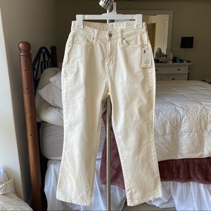 White straight leg high rise jeans, size 26